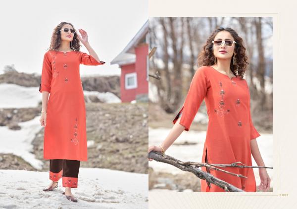 Shubh Nx Allen Designer Cotton Embroidery Kurti With Bottom